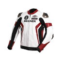 DEGNER 2019-2020秋冬モデル 19WJ-19 レザーレーシングジャケット(ホワイト/レッド) サイズ L 19WJ-19-WTRD デグナー ジャ...