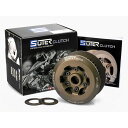 ●メーカー名：スータークラッチ / SUTERCLUTCH●商品名：SUTER スーター スリッパークラッチ●メーカー品番：004-37003商品の保証は、メーカー保証書の内容に準じます。●備考SuterClutchは、新しく革命的なメカニズムでスリッパークラッチ界をリードしています。MotoGPからインスパイアされ、モーターサイクルレーシングのために開発されたT−6アルミニウムから正確に機械加工されたスリッパークラッチです。MotoGP moto2クラスにおいてオフィシャルクラッチとして採用されていました。GPライダーが使っていたものと同品質のクラッチを使用することが出来ます！SuterClutchスリッパークラッチは、ブレーキなどによって必要以上に後輪が跳ねると作動します。幅広い挙動範囲で滑らかさとダイレクトなレスポンスを併せ持ち、容易なコントロールを可能にします。結果ライディングは滑らかになり、安定もすることで速いラップタイムを可能にします。最近のスーパースポーツ車両には純正でバックトルクリミッターも採用されています。その効果をよく知っている方もいるでしょう。SuterClutchならば純正に比べ、よりスムーズで、そしてダイレクトなレスポンスを持っています。レースシーン（オンロードでもオフロードでも）において、SuterClutchは世界中のプロフェッショナルライダー達から最も重要なパーツのうちのひとつと見なされています。また、一般ライダーにとってもスリッパークラッチは優れた装置です。公道を走行している時、突然現れた対向車など不足の事態で急ブレーキをかける時もあるでしょう。そのような事態でもライダーはマシンの挙動を抑える負担が減り、安全かつ確実にブレーキを掛けられます。ライダーは、あらゆるシーンでこのスリッパークラッチの利点に気づくでしょう。SuterClutchの更にすばらしい点は、スリッパークラッチ専用の特殊工具が必要ないことです。工具箱に入っている、通常のクラッチを整備する工具があれば取り付けることが可能です。サーキットでのハードブレーキング時は、 「ブレーキを掛けながらシフトダウンをし、アクセルで回転を合わせつつ、半クラッチ操作を使って・・・・」 と非常に沢山の仕事をライダーがしています。ブレーキを掛けることだけに集中するのではなく、車体の制御にも相当な集中力を使っているでしょう。もっとブレーキを掛けることに集中できたら？より奥までアクセルを開けれるでしょうし、強くブレーキを掛けることが出来るでしょう。SuterClutchはシフトダウン時、強いエンジンブレーキが掛かると機械的にクラッチを滑らし、半クラッチ状態を作る事でライダーの仕事を軽減させます。容易にマシンを制御可能なため、ブレーキングやアクセルワークに集中できコーナーをより確実に攻めることが可能です。90年代後半に開発が始まって以来、このスリッパークラッチは信頼性 、フリクションの低減、そしてさらに速く走るための技術を込め開発されています。多くの有名なファクトリーチーム、そして多くのプライベーターにはSuterClutchは選ばれています。皆様がSuterを使用することで得られたリザルトに満足しています。●写真注意※画像はイメージです。メーカー車種年式型式・フレームNo.その他アプリリアRSV10001999-2011※商品掲載時の適合情報です。年式が新しい車両については、必ずメーカーサイトにて適合をご確認ください。