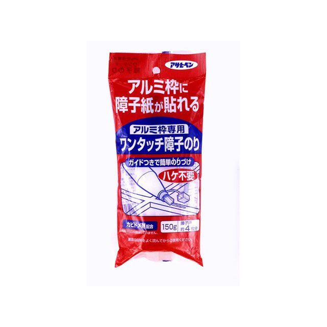 ●メーカー名：アサヒペン / asahipen●商品名：アルミ枠 ワンタッチ障子のり 150g●メーカー品番：200●JANコード：4970925156174商品の保証は、メーカー保証書の内容に準じます。●仕様■規格：150g■重量：160g■材質：でん粉、合成樹脂、カビドメ剤、水●備考■アルミ製障子枠にしっかり接着します。■ガイドつきで、ハケを使わずきれいに手早くのりづけができます。■カビドメ剤入りで、カビの発生を防ぎます。■ホルマリンは使用していません。●写真注意※画像はイメージです。