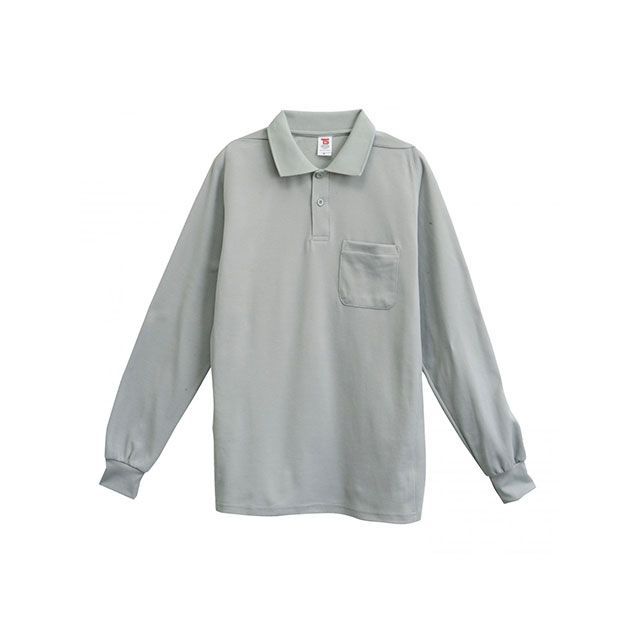 TS DESIGN 長袖ポロシャツ（シルバーグレー） サイズ L 1075 TSデザイン カジュアルウェア バイク