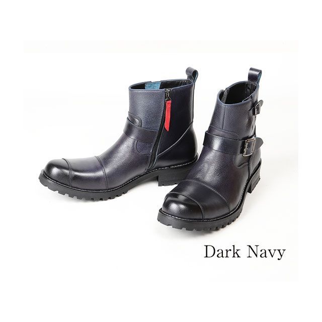 DEGNER HS-B9 レザーエンジニアブーツ（ダークネイビー） サイズ 27.5cm HS-B9 デグナー ライディングブーツ バイク