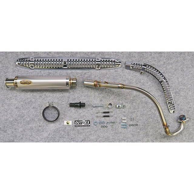 OUTEX マフラー ステンレスエキパイ アップ ハイエキパイ エキゾーストパイププロテクター＆マフラープロテクター付 サイレンサー アルミ JA45-R-SA-UP-HI-PP アウテックス マフラー本体 バイク クロスカブ