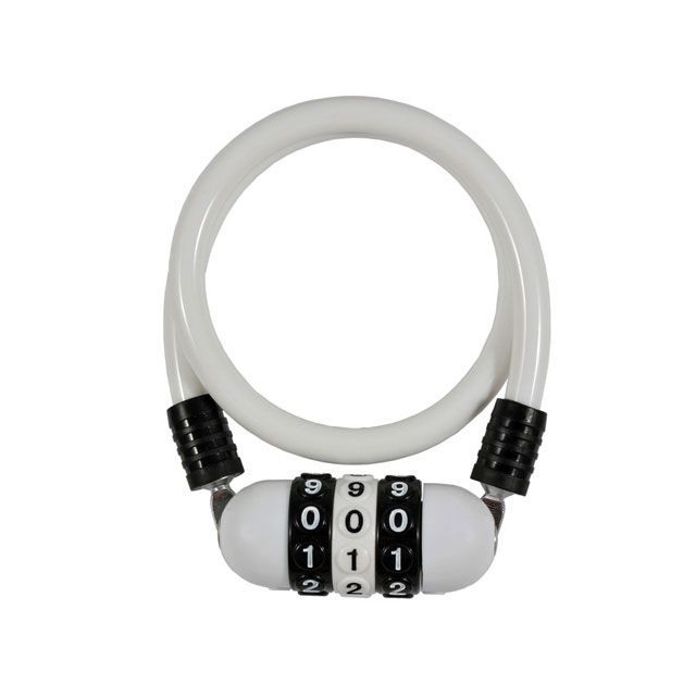 J&C ダイヤル式ワイヤーロック（JC-035W）可変式MEGA φ12mm×700mm 暗証番号変更可能（ホワイト） ジェイ＆シー（自転車） アクセサリー 自転車