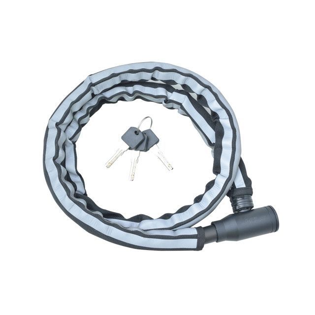 J&C ワイヤーロック（JC-064W）φ18mm×1200mm 布カバー ディンプルキー採用（ブラック/反射） メーカー在庫あり ジェイ＆シー（自転車） アクセサリー 自転車