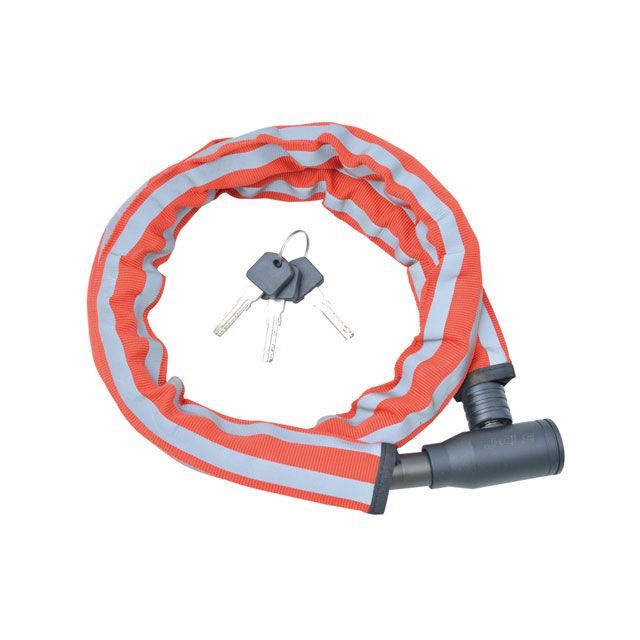 J&C ワイヤーロック（JC-064W）φ18mm×1200mm 布カバー ディンプルキー採用（レッド/反射） ジェイ＆シー（自転車） アクセサリー 自転車