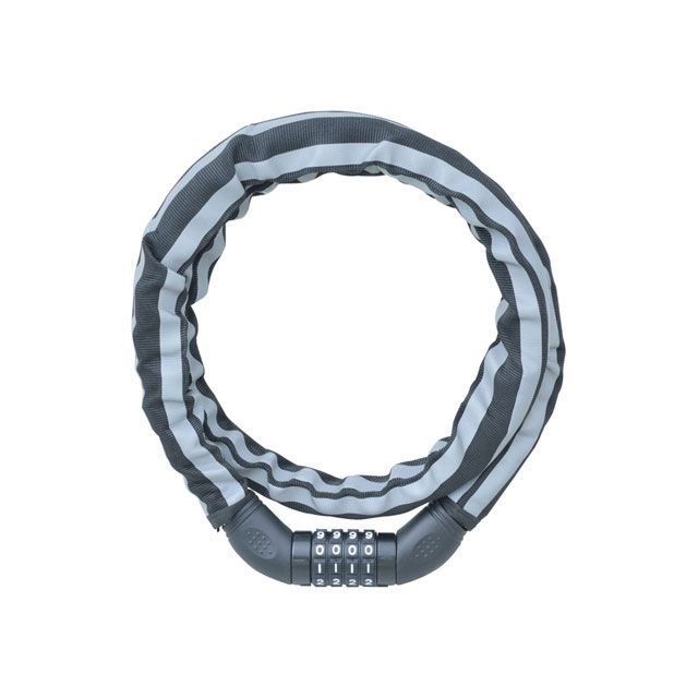 J&C ダイヤル式ワイヤーロック（JC-065W）φ18mm×1200mm 布カバー 暗証番号変更可能（ブラック/反射） ジェイ＆シー（自転車） アクセサリー 自転車