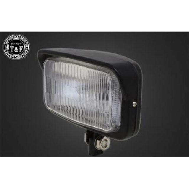 【正規品】T&F ビンテージスクエアライト（ブラック）+ステーA ・XV250HED04BK ガレージT&F ヘッドライト・バルブ バイク ビラーゴ250（S）