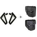 正規品／カスタムアクセス Ibiza Pair Of Saddlebags ＋ Universal Support Black ｜ API002N cma_API002N CustomAcces ツーリング用バッグ バイク