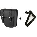 正規品／カスタムアクセス Ibiza Leather Saddlebag Left Side ＋ Universal Support Side Left Black ｜ APM002N cma_APM002N CustomAcces ツーリング用バッグ…