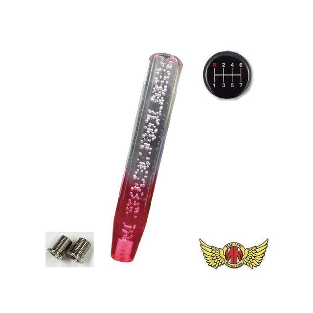 【正規品】MADMAX クリスタルシフトノブ 泡 300mm クリア/レッド 変換アダプター付き ふそう スーパーグレート日野 プロフィア いすゞ UD 久遠 クオン用 MM75-14114-CLR マッドマックス トラック用品 車 自動車