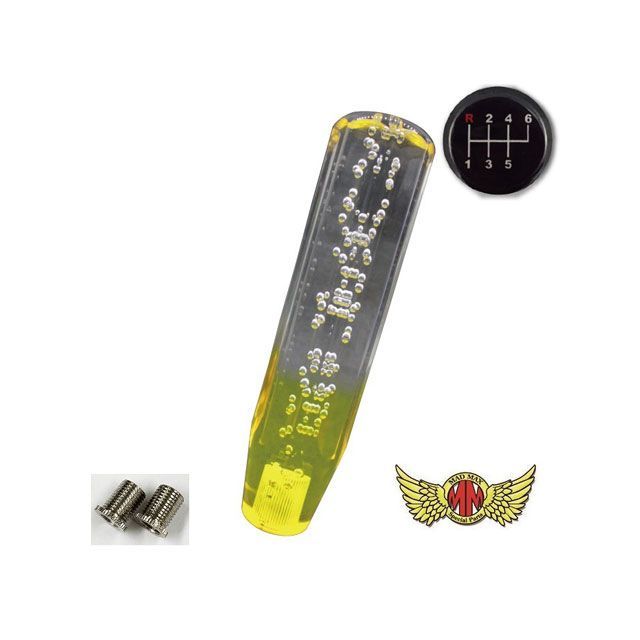 【正規品】MADMAX クリスタルシフトノブ 泡 200mm クリア/イエロー 変換アダプター付き ふそう キャンター ベストワンファイター フルコンファイター いすゞ 07エルフのローキャブ用 MM75-17317-CLY マッドマックス トラック用…