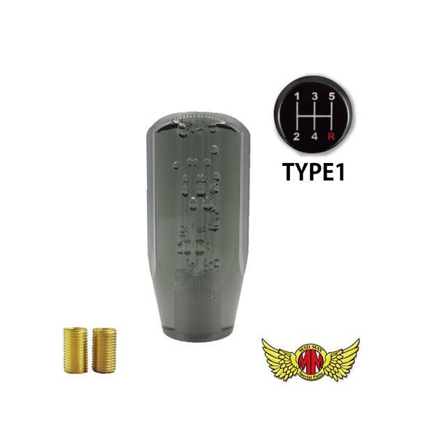 【正規品】MADMAX クリスタルシフトノブ 泡 ショート 100mm スモーク 変換アダプター付き いすゞ 三菱 軽トラ マツダ タイタンダッシュ 用 MM75-2402-SM マッドマックス トラック用品 車 自動車