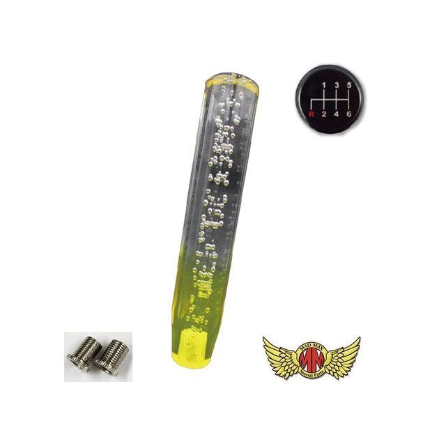 MADMAX クリスタルシフトノブ 泡 250mm クリア/イエロー 変換アダプター付き 日野レンジャープロ用 MM75-26226-CLY マッドマックス トラック用品 車 自動車