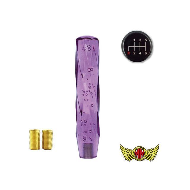 【正規品】MADMAX ツイストシフトノブ 泡 250mm パープル 変換アダプター付き 日野レンジャープロ用 MM75-29229-PU マッドマックス トラック用品 車 自動車