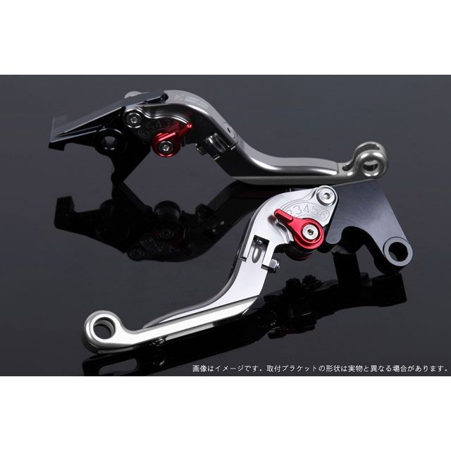 SPEEDRA アジャストレバー 可倒延長式（レバー本体カラー：チタン） アジャスターカラー レッド エクステンションカラー シルバー LVGG078TM-RDSR メーカー在庫あり SPEEDRA レバー バイク ADV150