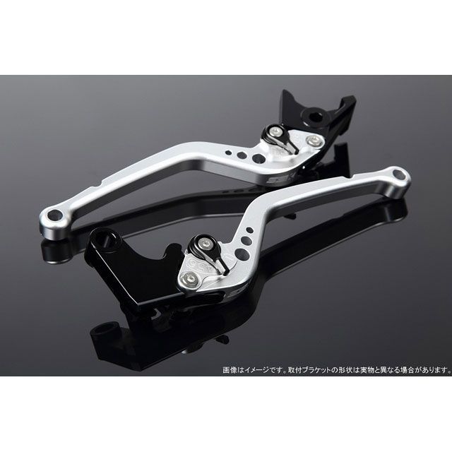 SPEEDRA アジャストレバー スタンダードロング（レバー本体カラー：マットシルバー） アジャスターカラー マットブラック LVBM080SR-BK SPEEDRA レバー バイク スクランブラーカフェレーサー