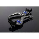 SPEEDRA アジャストレバー 可倒延長式(レバー本体カラー:マットチタン) アジャスターカラー マットブルー エクステンションカラー マットチタン LVGM081TM-BETM SPEEDRA レバー バイク XMAX(2)