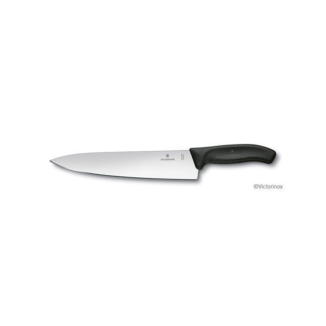 ●メーカー名：ビクトリノックス / Victorinox●商品名：ラージシェフナイフ25cmブラック ＃6.8003.25G●メーカー品番：・6.8003.25G●JANコード：7611160003348商品の保証は、メーカー保証書の内容に準じます。●備考■大きな食材を扱う料理に最適です。■大きな野菜や肉、魚などを扱う調理に最適なサイズです。■商品サイズ（mm）：57×20×389 ■重量（g）：204 ■刃渡り：25cm ■材質：ステンレススチール、TPE ■生産国：スイス●写真注意※画像はイメージです。