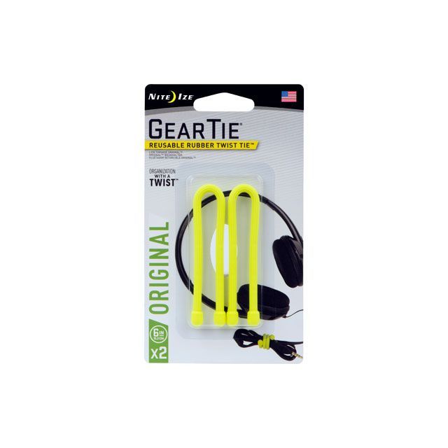 NiteIze NI03216 ギアータイ 6インチ ネオンイエロー 2P NI03216 ナイトアイズ 野外アイテム