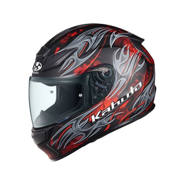 OGK KABUTO SHUMA FLAME（シューマ フレイム） フラットブラック/レッド サイズ L/59-60cm オージーケ..