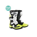 Alpinestars テック3s キッズブーツ(ブラック/ホワイト/イエローフロー) サイズ 10/17.5cm C1258 メーカー在庫あり アルパインスタ...