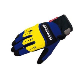 KOMINE GK-134 インストラクターグローブプロ EX カラー ブルー/イエロー サイズ S ・06-134 コミネ ライディンググローブ バイク