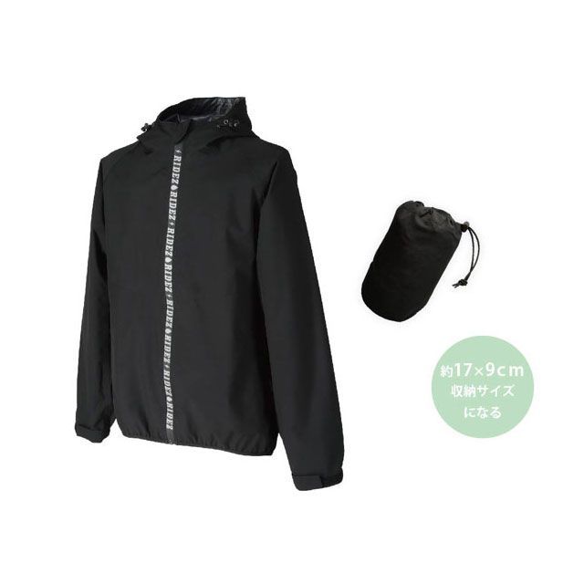 ライズ MICRO RAINJACKET ブラック サイズ：4L MCR01 RIDEZ レインウェア バイク