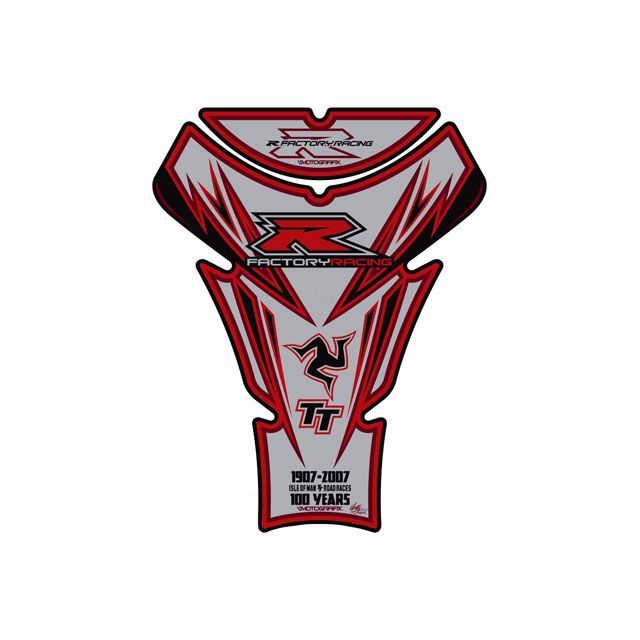 MOTOGRAFIX タンクパッド シルバー/レッド MT-TS030SR モトグラフィックス タンク関連パーツ バイク GSX-R1000