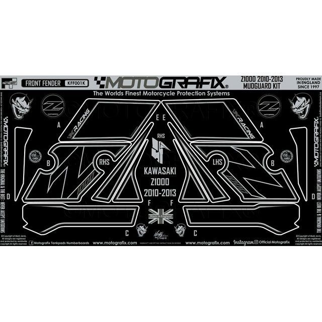MOTOGRAFIX ボディパッド フロント FENDER MT-KFF001K モトグラフィックス ドレスアップ・カバー バイク Z1000