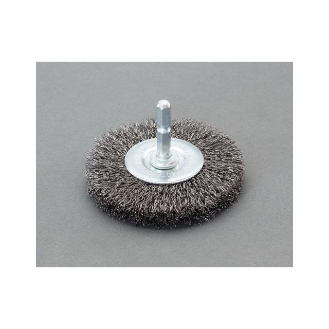 ESCO 75mm 6角軸 ワイヤーブラシ（平型/銅線） EA819BT-322 メーカー在庫あり エスコ 電動工具 バイク ..