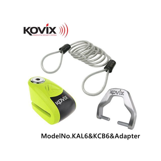 【正規品】RISE CORPORATION KAL6ディスクロック（蛍光グリーン）＆KCB6ワイヤー＆ロックアダプター（KAL6用） S99Z9990027GN ライズコーポレーション ディスクロック バイク 汎用