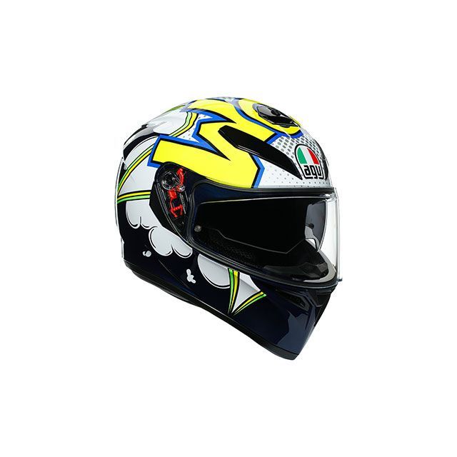 エージーブイ K-3 SV MPLK 007-BUBBLE BLUE/WH/YELLOW FLUO サイズ：S（55-56cm） 030192MF00705 AGV フルフェイスヘルメット バイク