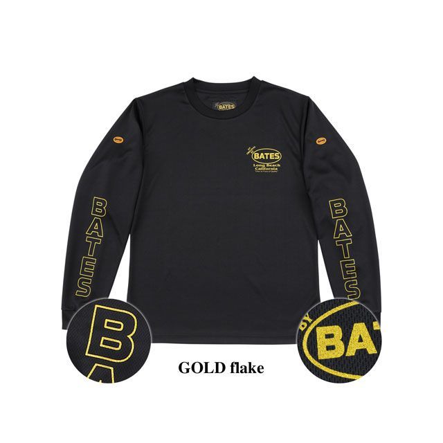 BATES BAT-L56M クールテックスロングスリーブTシャツ(ゴールドフレーク) サイズ XXL BAT-L56M メーカー在庫あり ベイツ カジュアルウェア バイク