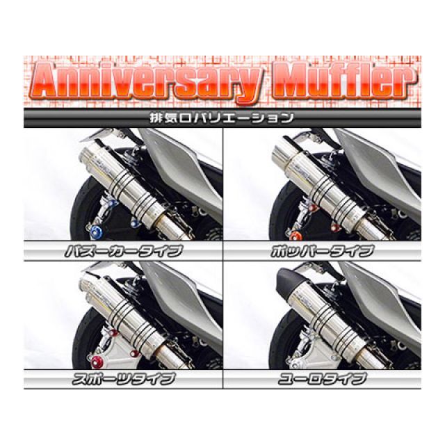 WirusWin シグナスX（5型）用 アニバーサリーマフラー ポッパータイプ サイレンサー ブラックカーボン仕様 ビレットステー ブラック ボルトキャップ ブラック ウイルズウィン マフラー本体 バイク シグナスX（5型）