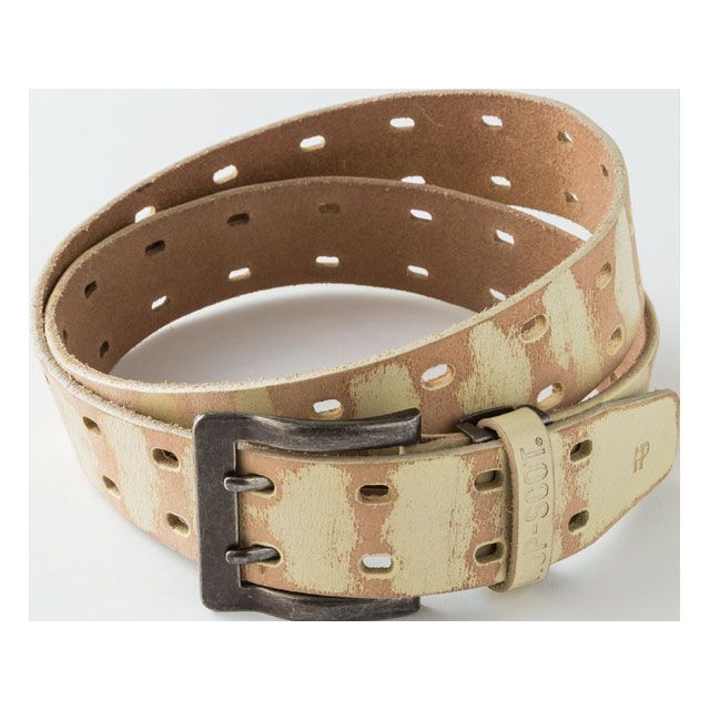 HOP-SCOT 0910-18-110 ダメージレザーベルト シロ110 ＃0910-18-110 ポップスコット その他アパレル バイク