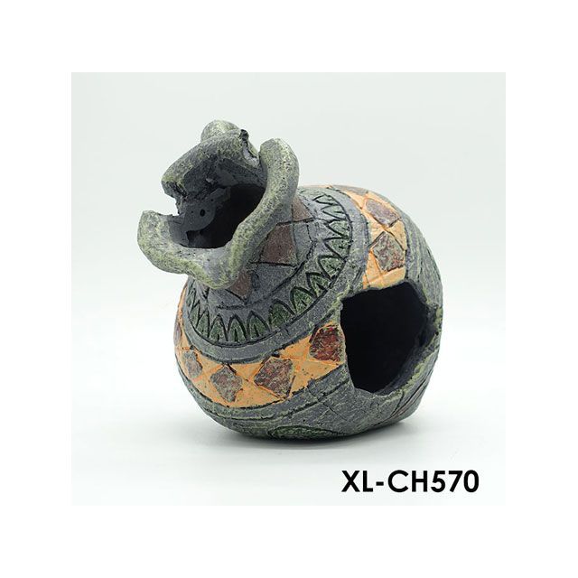 ALFA TEC XL-CH570 壺 土瓶（小）水槽ケージ 飼育ケース インテリア オーナメント アクセサリー オブジェ オーナメント ジオラマ レイアウト 装飾 置物 観賞魚 爬虫類 熱帯魚 XL-CH570 アルファテック アクアリウム用品 ペット