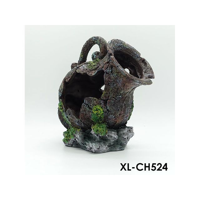 【雑誌付き】アルファテック XL-CH524 壺 土瓶（小）水槽ケージ 飼育ケース インテリア オーナメント アクセサリー オブジェ オーナメント ジオラマ レイアウト 装飾 置物 観賞魚 爬虫類 熱帯魚 ALFA TEC