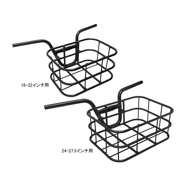 ●メーカー名：ヨツバサイクル（自転車） / yotsubacycle(ヨツバサイクル)●商品名：YB82-xxxx フルーツバスケット（ブラック）●サイズ：18-22インチ用・サイズ：24-27.5インチ用はこちら●メーカー品番：YB82-2519●JANコード：4547836305054商品の保証は、メーカー保証書の内容に準じます。●カラーブラック●重量980g（18-22インチ用）、1290g（24-27.5インチ用）●サイズ18-22インチ用幅310mm×奥行215mm×高さ150mm内寸（実測）：幅292mm×奥行193mm×高さ150mm（底面：幅290mm×奥行190mm）ハンドルバー長（実測）：580mmステムクランプ径：φ25.4mmグリップ径：φ19.1mm耐荷重：5kg24-27.5インチ用幅353mm×奥行256mm×高さ160mm内寸（実測）：幅323mm×奥行221mm×高さ150mm（底面：幅323mm×奥行220mm）ハンドルバー長（実測）：660mmステムクランプ径：φ31.8mmグリップ径：φ22.2mm耐荷重：---kg●特徴■デザイン性に優れたハンドル一体型軽量バスケット■車体への取り付けが簡単■標準（YOTSUBA Zero）のハンドルバーより高さが1インチアップ■ハンドルグリップ径がφ19.1mmとφ22.2mmのサイズをラインナップ■ハンドリングに影響の少ない軽量なアルミ製●備考（選択肢/品番）ブラック（18-22インチ用）/YB82-2519ブラック（24-27.5インチ用）/YB82-2434