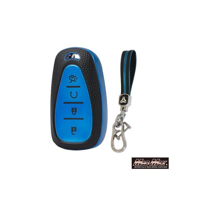 MADMAX シボレー専用 レザー調 TYPE B 4ボタン式 TPUソフト スマートキーケース（ブルー） MM50-B09-CH03 マッドマックス 内装パーツ・用品 車 自動車