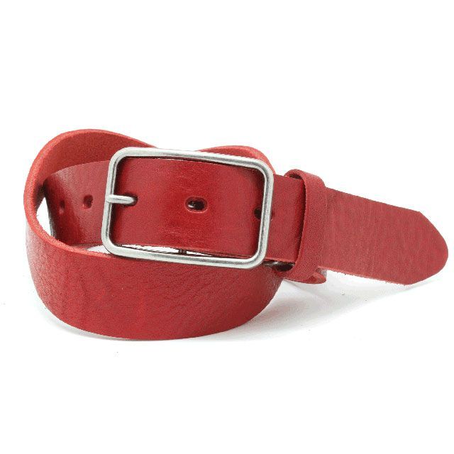 LOCAL WORKS VACHETTA 35mm幅 THIN BUCKLE BELT(レッド) RC-072L LOCAL WORKS その他アパレル バイク