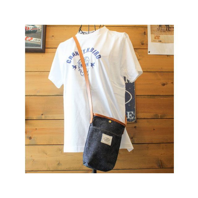 Cranky.H.Bird スマホショルダー 『WALK』 デニム スマホポーチ ポシェット ショルダーバッグ 本革 202203047 Cranky.H.Bird アウトドア用バッグパック＆キャリー キャンプ(4)