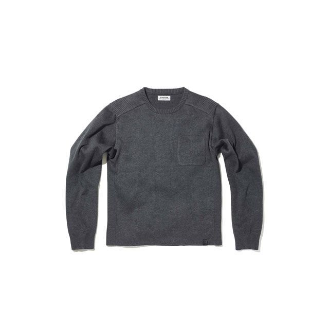 KADOYA 2022-2023秋冬モデル K’S LEATHER & K’S PRODUCT No.6268-0 RIDERS POCKET KNIT(チャコールグレー) サイズ L ・6268 カドヤ カジュアルウェア バイク