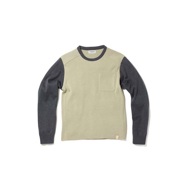 KADOYA 2022-2023秋冬モデル K’S LEATHER & K’S PRODUCT No.6268-0 RIDERS POCKET KNIT(ベージュ/チャコールグレー) サイズ S ・6268 カドヤ カジュアルウェア バイク