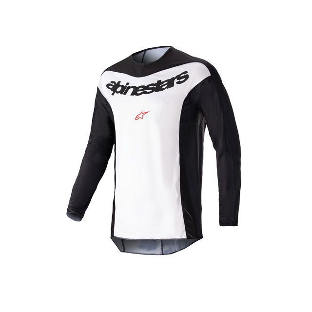 ●メーカー名：アルパインスターズ / Alpinestars●商品名：フルード ラーヴ ジャージ（ブラック/ホワイト）●サイズ：M・サイズ：Sはこちら・サイズ：Lはこちら・サイズ：XLはこちら●メーカー品番：3762023-12-M●JANコード：4547836473210商品の保証は、メーカー保証書の内容に準じます。●カラーブラック/ホワイト●特徴■軽量で吸湿速乾性と耐久性に優れたポリエステル素材をメインボディーに使用。■背中の丈を長くしたドロップテールデザインにより乗車時に裾のまくれ上がりを防止。■襟元にストレッチ素材を配置し快適な着心地とフィット感を提供。●備考吸湿性、耐久性に優れる軽量素材をメインボディーに使用。ビギナーからベテランまで、幅広い層のライダーが快適にライディングを楽しめる機能を盛り込む。フルードパンツとの組み合わせでトータルパフォーマンスを発揮。●写真注意※画像はイメージです。