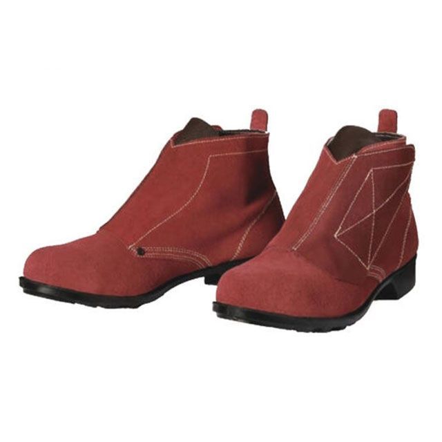 DONKEL T-3 溶接作業用安全靴 鋼製先芯ゴム底 中編上靴 マジック 赤 サイズ 26.0cm T-3 ドンケル メカニックシューズ バイク(2)