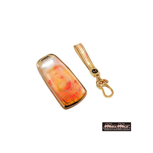 MADMAX アウディ専用 大理石調 TYPE B TPUスマートキーケース（オレンジ） MM50-B12-AU04 マッドマックス 内装パーツ・用品