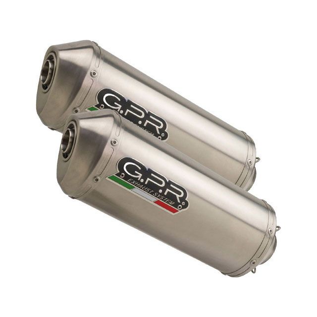 G.P.R. Original For Suzuki V-Strom Dl 1000 2002/13 E3 Pair Homologated スリッポンエキゾースト Catalized Satinox ｜ CAT.57.SAT gpr_CAT-57-S…