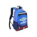 ●メーカー名：アンブロ / umbro●商品名：UJS1200J ジュニアフットボールバックパック（ブルー）●サイズ：F●メーカー品番：UJS1200J●JANコード：4549078766235商品の保証は、メーカー保証書の内容に準じます。●カラーブルー●素材ポリエステル●サイズ約28×40×18cm 約16L●機能はっ水、再帰反射、消臭●原産国ベトナム●備考本体生地にはっ水加工の素材を採用。糸の強度・裏のコーティングをアップし耐久性を高めたジュニアエントリーモデル。収納にはアイコンプリントが施されており、お子さまが何をどこに収納するのかが分かりやすい仕様。底部分にはシューズが収納可能で、本体横メッシュポケットにはシンガード、ボール用ネットも搭載しているので、外付けが可能。また本体内側中央には水筒用ポケットを配置している為、自転車に乗った際にも重心が崩れにくいようになっている。その他小物ポケット、本体前側には汚れ物も仕分けが可能。再帰反射材を前・ショルダーベルト・サイド部分に配置していることで自動車からの視認性もUP。背面内側に、ネームラベルを付けています。キッズデザイン受賞商品です。●写真注意※画像はイメージです。