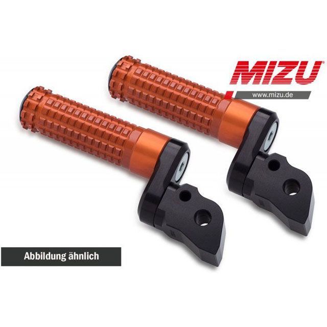 MIZU アジャスタブル レーシング フットペグ ABE認可品 ブラック/オレンジ ｜ 409SO2210003 mizu_409SO2210003 ミズ ステップ バイク
