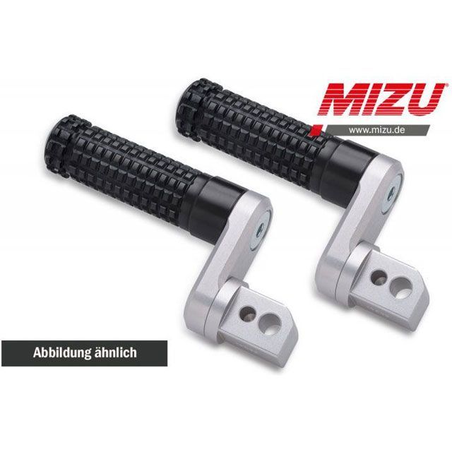 MIZU アジャスタブル レーシング フットペグ ABE認可品 シルバー/ブラック ｜ 409TS3310021 mizu_409TS3310021 ミズ ステップ バイク Tiger 800 - XC Tiger Explorer 1200